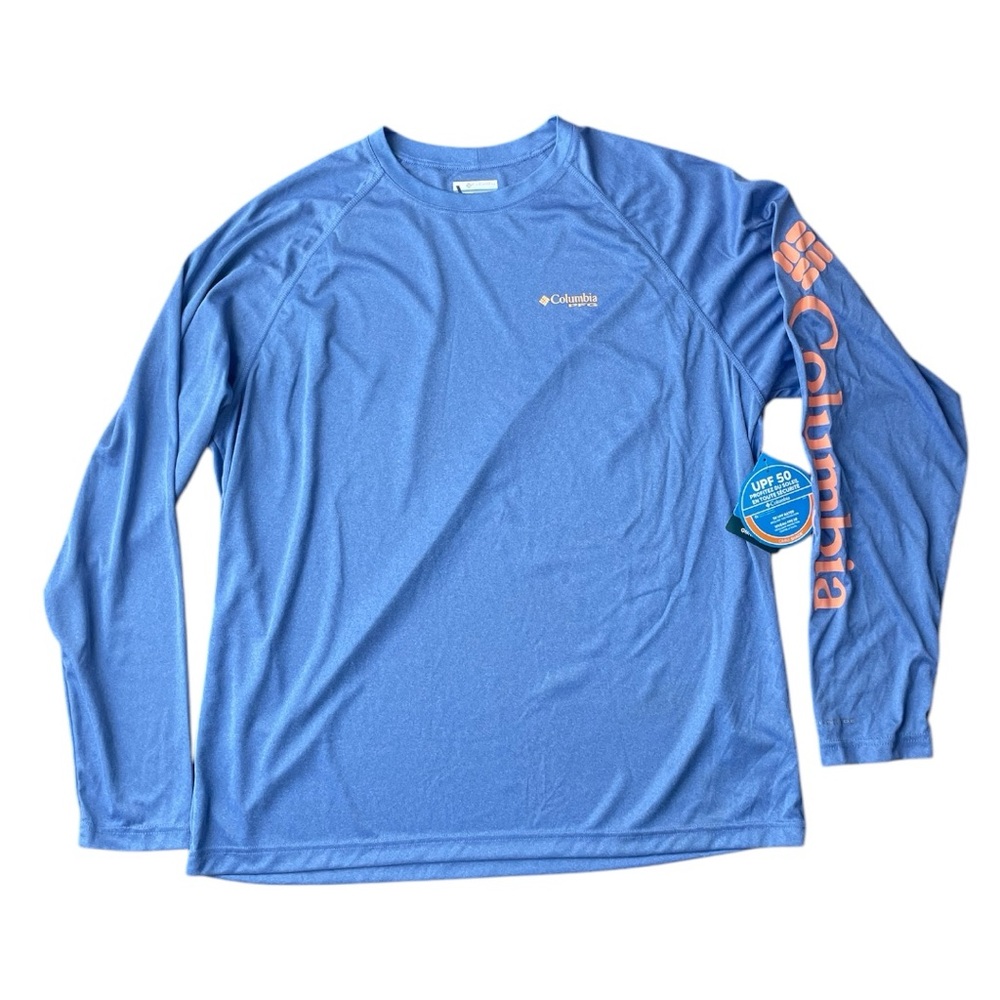 Columbia Blue Long Sleeve Shirt UPF 50